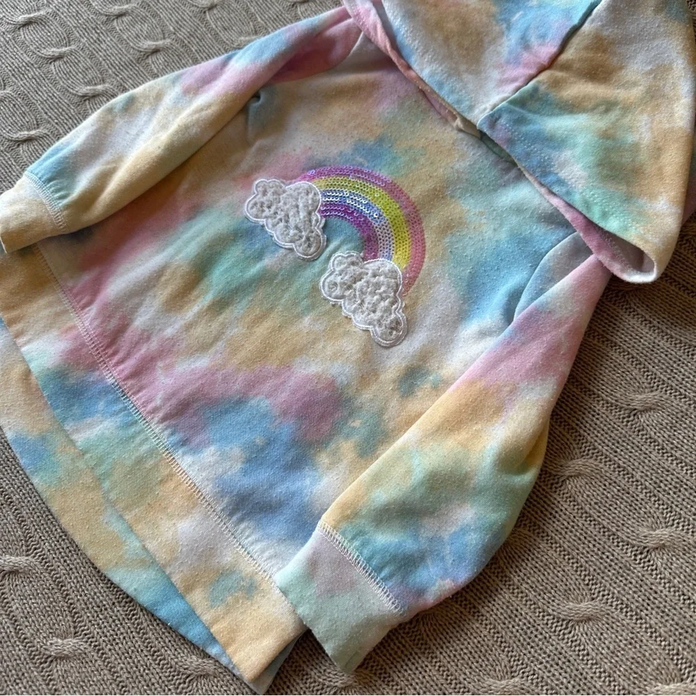 Btween Baby Girl Hoodie, Rainbow, 12 Months